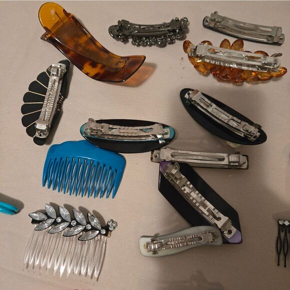 VTG Lot of 55 + Hair Clips,Barretes Made In France US, HK Hand Pained Rare - Picture 11 of 16